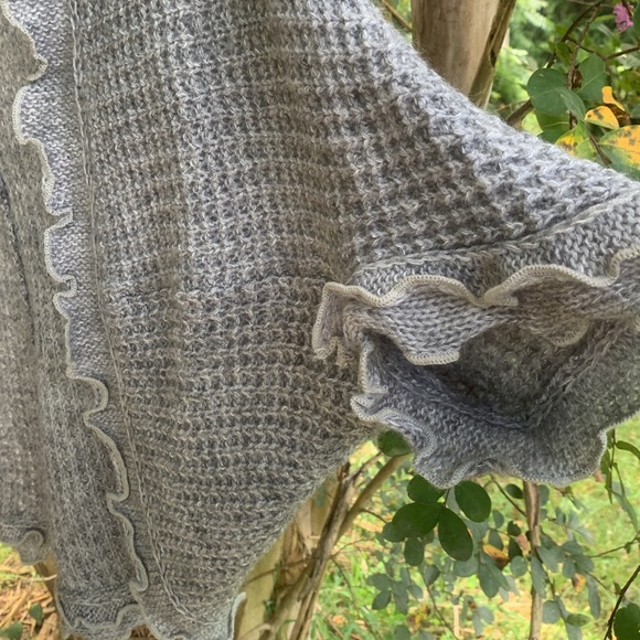 Anthropologie Moth Rocia Ruffle Trim Cardigan in Grey - Picture 8 of 12